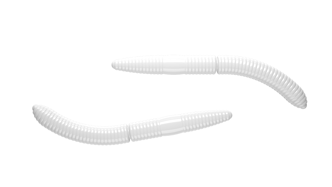 Libra Lures - Fatty D'Worm - 001 - White