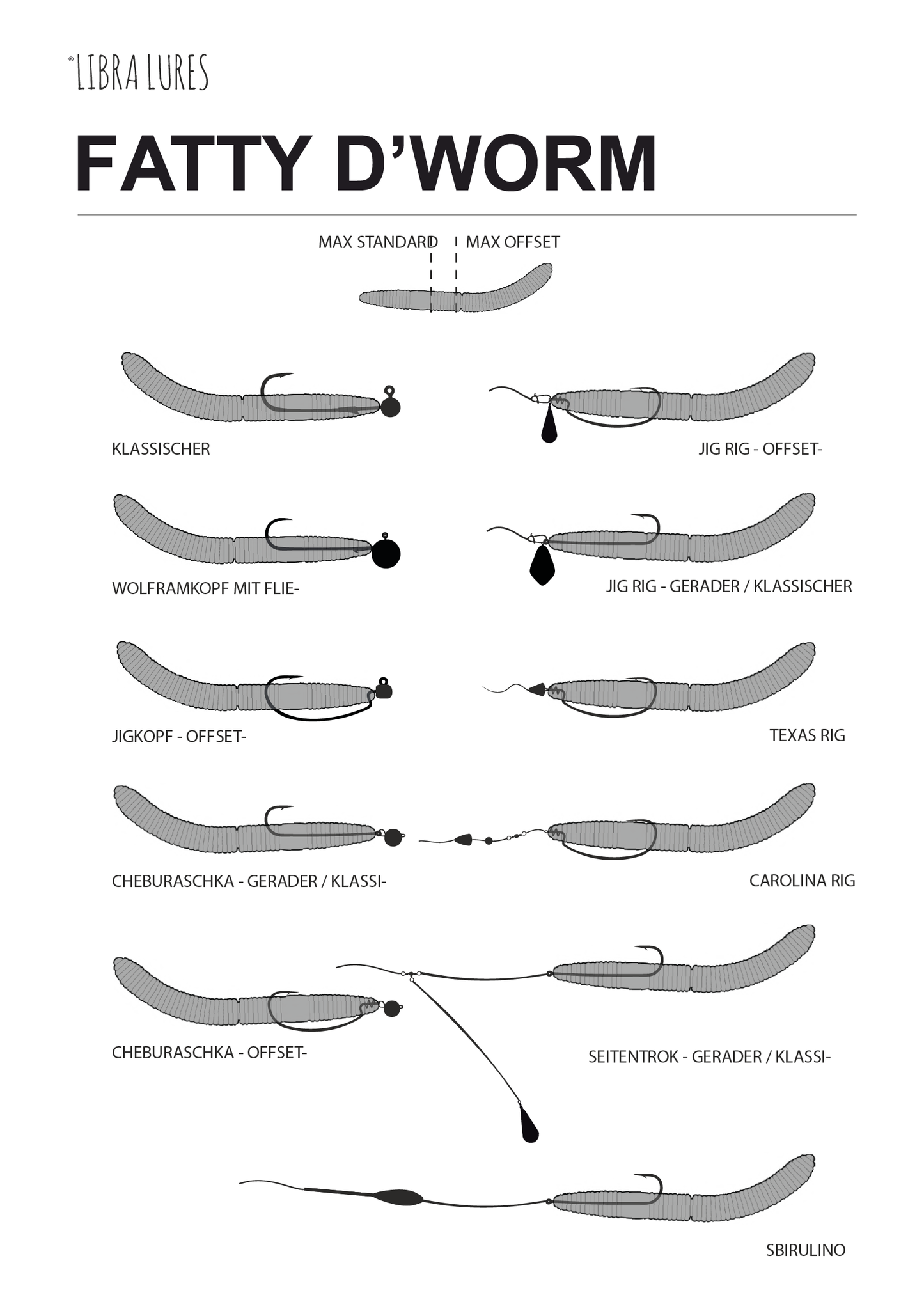Libra Lures - Fatty D'Worm - 000 - Glow uv Green